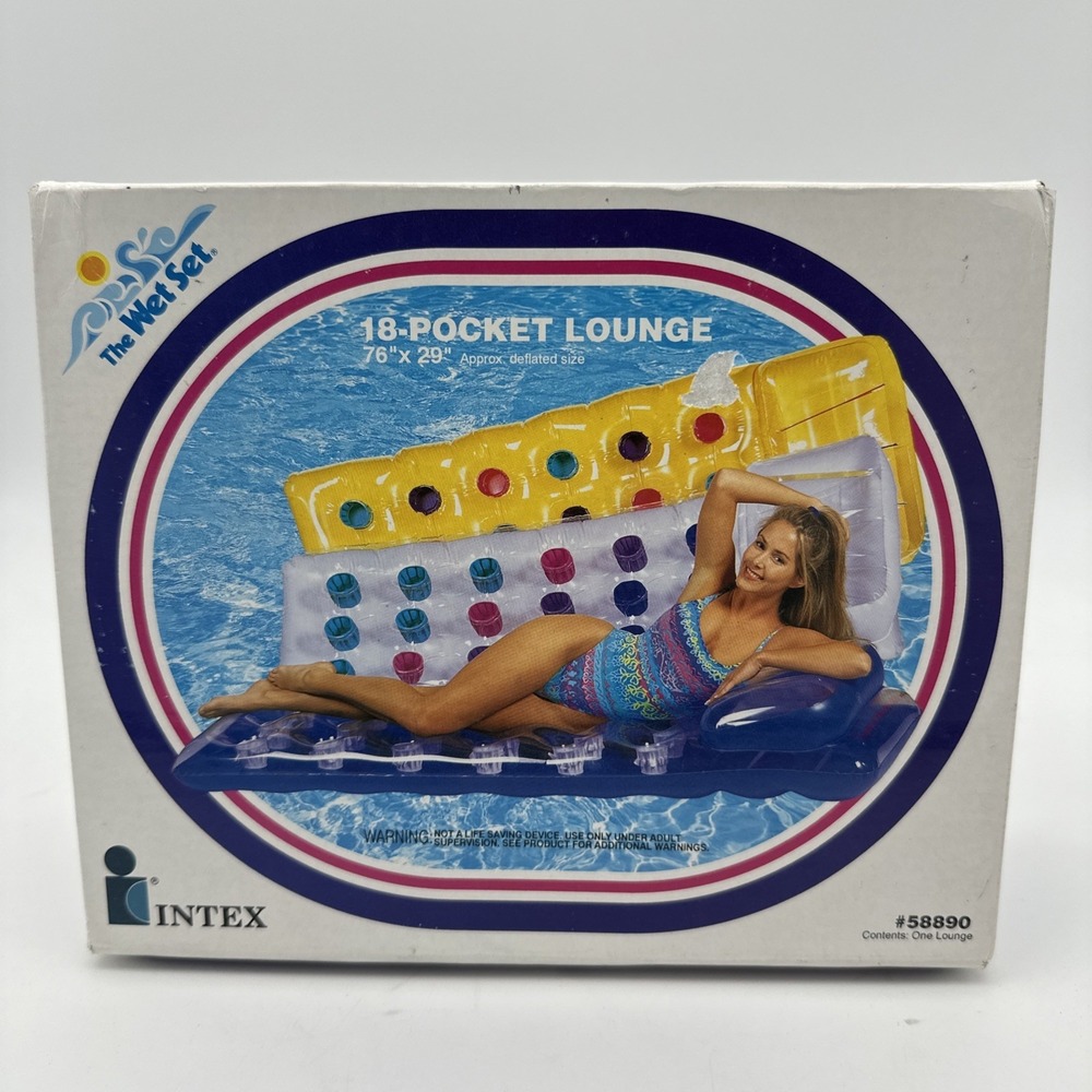 Intex WET‎ SET PREMIUM 18 Pocket Lounge 1994 58890 76" x 29" New Vintage